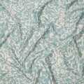 Sky Blue and White Abstract Swirl Printed Cotton Lawn Fabric, 110 Cms Width, Made in India-D23540 - Regal Fabrics