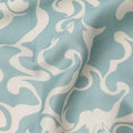 Sky Blue and White Abstract Swirl Printed Cotton Lawn Fabric, 110 Cms Width, Made in India-D23540 - Regal Fabrics