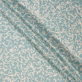 Sky Blue and White Abstract Swirl Printed Cotton Lawn Fabric, 110 Cms Width, Made in India-D23540 - Regal Fabrics
