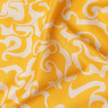 Yellow and White Abstract Swirl Printed Cotton Lawn Fabric, 110 Cms Width, Made in India-D23541 Regal Fabrics