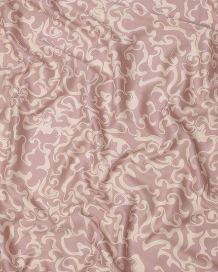 Dusty Pink and Beige Abstract Swirl Printed Cotton Lawn Fabric, 110 Cms Width, Made in India-D23542 Regal Fabrics