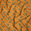Mustard Yellow with Green Floral Buti Printed Cotton Lawn Fabric, 110 Cms Width, Made in India-D23543 Regal Fabrics