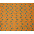 Mustard Yellow with Green Floral Buti Printed Cotton Lawn Fabric, 110 Cms Width, Made in India-D23543 Regal Fabrics