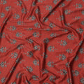 Rust Red with Black Floral Buti Printed Cotton Lawn Fabric, 110 Cms Width, Made in India-D23544 Regal Fabrics