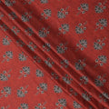 Rust Red with Black Floral Buti Printed Cotton Lawn Fabric, 110 Cms Width, Made in India-D23544 Regal Fabrics