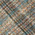 قماش قطني متعدد الألوان، مطبوع بتقنية صبغ التعادل، بدرجات اللون البني والأزرق والبرتقالي، عرض 110 سم، صنع في الهند - D23546