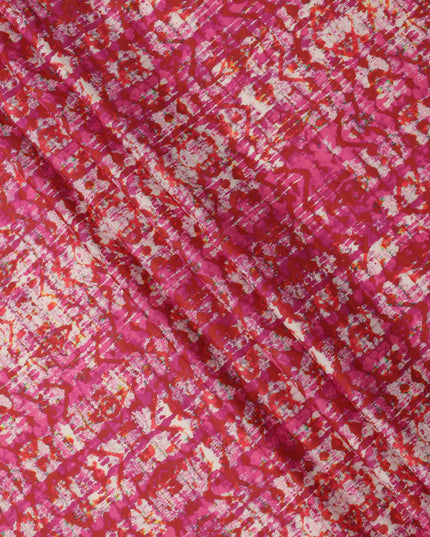 Pink and Red Abstract Tie-Dye Printed Cotton Lawn Fabric, 110 Cms Width, Made in India-D23548 Regal Fabrics