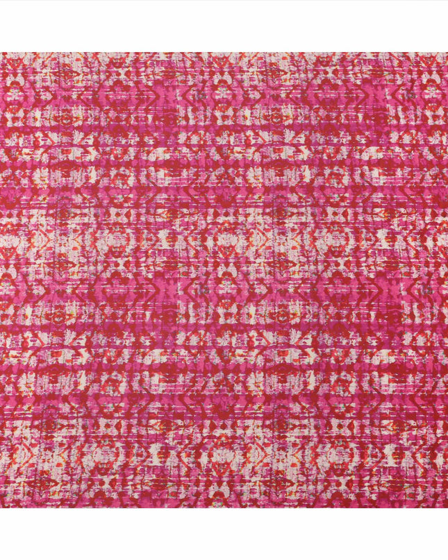 Pink and Red Abstract Tie-Dye Printed Cotton Lawn Fabric, 110 Cms Width, Made in India-D23548 Regal Fabrics