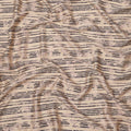 Cream with Black Brushstroke Stripe Printed Cotton Lawn Fabric, 110 Cms Width, Made in India-D23553 Regal Fabrics
