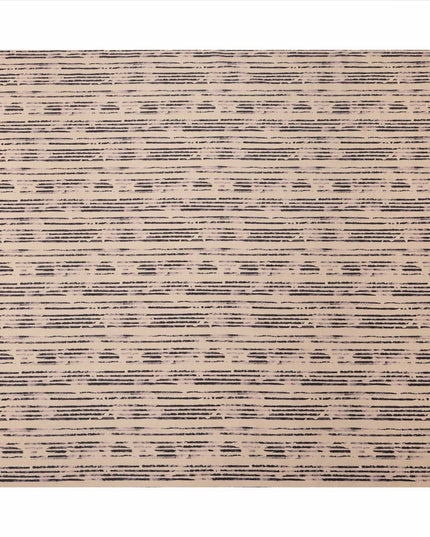 Cream with Black Brushstroke Stripe Printed Cotton Lawn Fabric, 110 Cms Width, Made in India-D23553 Regal Fabrics