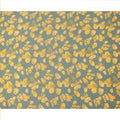 Sage Grey with Yellow Floral Leaf Printed Cotton Lawn Fabric, 110 Cms Width, Made in India-D23560