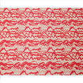 Beige with Red Abstract Wave Pattern Cotton Lawn Fabric, 110 Cms Width, Made in India-D23563
