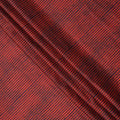 Rust Red with Black Horizontal Stripe Pattern Cotton Lawn Fabric, 110 Cms Width, Made in India-D23564