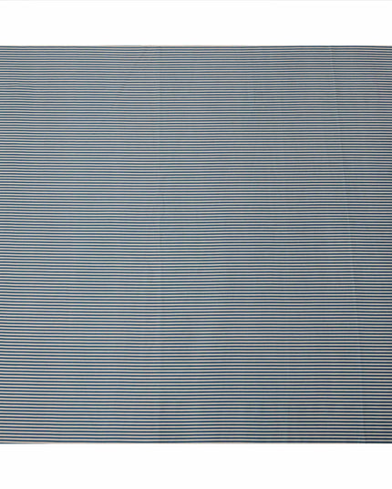 Navy Blue and White Micro Stripe Pattern Cotton Lawn Fabric, 110 Cms Width, Made in India-D23566