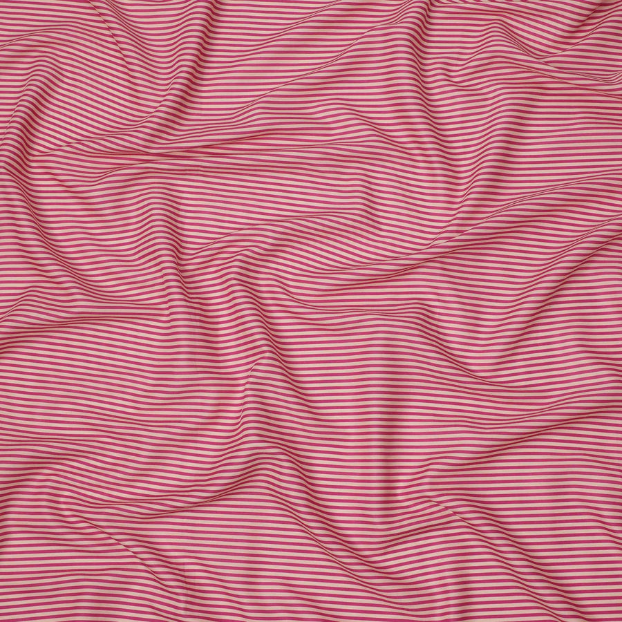 Pink and White Micro Stripe Pattern Cotton Lawn Fabric, 110 Cms Width, Made in India-D23567