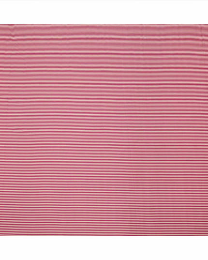 Pink and White Micro Stripe Pattern Cotton Lawn Fabric, 110 Cms Width, Made in India-D23567