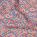 Lavender and Peach Ikat Inspired Geometric Print Cotton Lawn Fabric, 110 Cms Width, Made in India-D23568