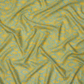 Mint Green and Yellow Ikat Inspired Geometric Print Cotton Lawn Fabric, 110 Cms Width, Made in India-D23570
