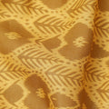 Mustard Yellow and Golden Brown Ikat Inspired Geometric Print Cotton Lawn Fabric, 110 Cms Width, Made in India-D23572