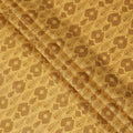 Mustard Yellow and Golden Brown Ikat Inspired Geometric Print Cotton Lawn Fabric, 110 Cms Width, Made in India-D23572