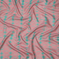 Pink and Teal Shibori Tie-Dye Effect Abstract Print Cotton Lawn Fabric, 110 Cms Width, Made in India-D23574