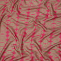 Olive Green and Pink Shibori Tie-Dye Effect Abstract Print Cotton Lawn Fabric, 110 Cms Width, Made in India-D23575