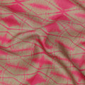 Olive Green and Pink Shibori Tie-Dye Effect Abstract Print Cotton Lawn Fabric, 110 Cms Width, Made in India-D23575