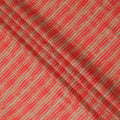 Beige and Coral Red Tribal Striped Abstract Printed Viscose Crepe Fabric, 110 Cms Width, Made in India-D23579