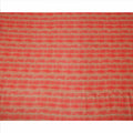 Beige and Coral Red Tribal Striped Abstract Printed Viscose Crepe Fabric, 110 Cms Width, Made in India-D23579