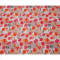 White and Orange Multi-Color Digital Floral Mesh Print Viscose Crepe Fabric, 110 Cms Width, Made in India-D23590