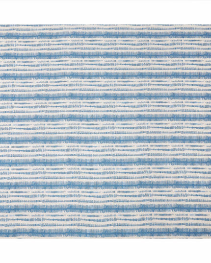 قماش كريب فيسكوز بطبعة خطوط تجريدية باللونين الأبيض والأزرق، عرض 110 سم، صنع في الهند - D23593