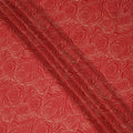 Red and Beige Abstract Spiral Line Print Viscose Crepe Fabric, 110 Cms Width, Made in India-D23594