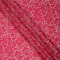 Ruby Pink and Beige Bold Floral Outline Print Viscose Crepe Fabric, 110 Cms Width, Made in India-D23598