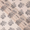 Soft Beige with Black Floral Outline Print Viscose Crepe Fabric, 110 Cms Width, Made in India-D23601