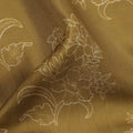Antique Mustard with Beige Floral Outline Print Viscose Crepe Fabric, 110 Cms Width, Made in India-D23602