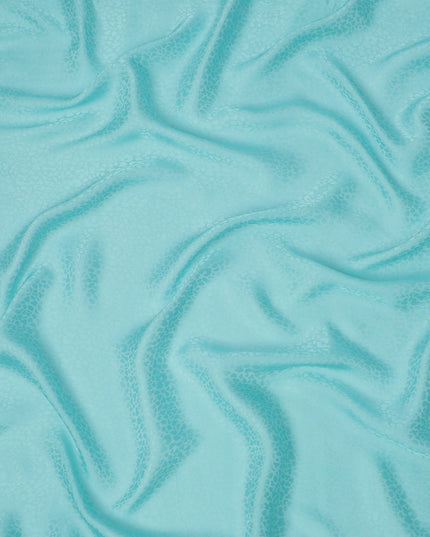 قماش كريب فيسكوز أزرق مائي بتصميم ذاتي، 110 سم، الهند - D23805