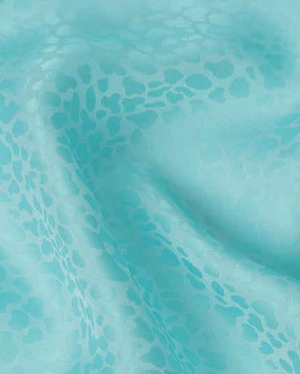 قماش كريب فيسكوز أزرق مائي بتصميم ذاتي، 110 سم، الهند - D23805