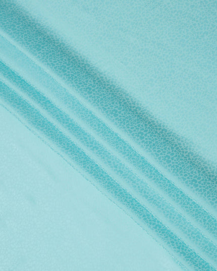 قماش كريب فيسكوز أزرق مائي بتصميم ذاتي، 110 سم، الهند - D23805