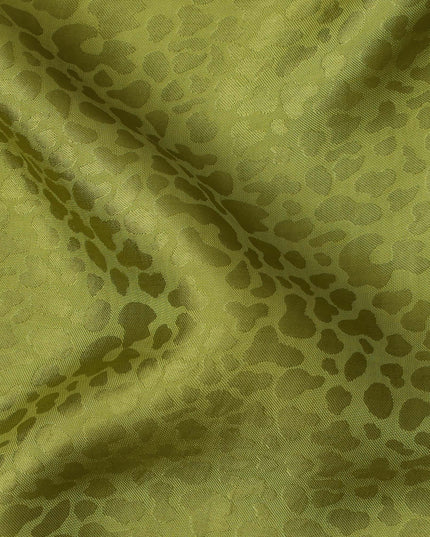 قماش كريب فيسكوز بتصميم ذاتي، أخضر زيتوني، 110 سم، الهند - D23806
