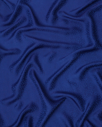 قماش كريب فيسكوز أزرق ملكي بتصميم ذاتي، 110 سم، الهند - D23807