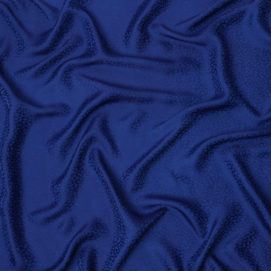 قماش كريب فيسكوز أزرق ملكي بتصميم ذاتي، 110 سم، الهند - D23807
