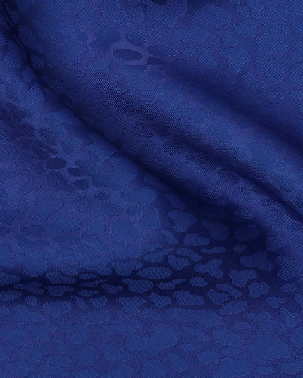 قماش كريب فيسكوز أزرق ملكي بتصميم ذاتي، 110 سم، الهند - D23807