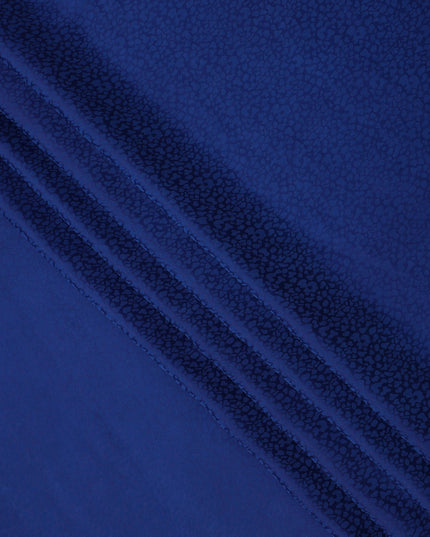 قماش كريب فيسكوز أزرق ملكي بتصميم ذاتي، 110 سم، الهند - D23807