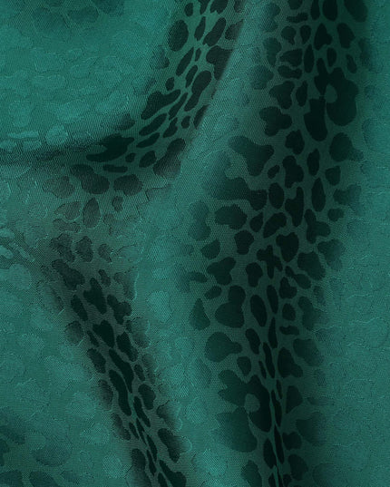 قماش فيسكوز كريب جاكار بتصميم ذاتي، أخضر فاتح، 110 سم، الهند - D23809