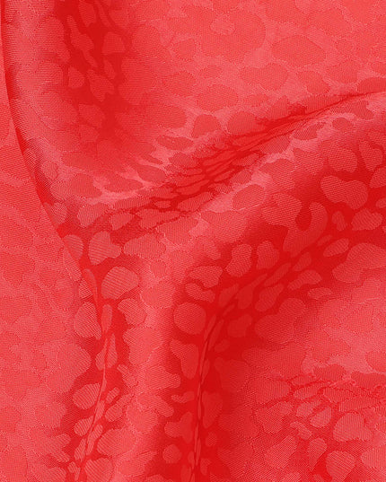 قماش كريب فيسكوز بتصميم ذاتي، أحمر مرجاني، 110 سم، الهند - D23811