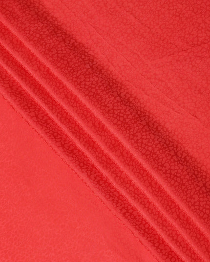 قماش كريب فيسكوز بتصميم ذاتي، أحمر مرجاني، 110 سم، الهند - D23811