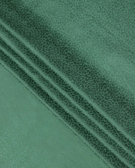 قماش فيسكوز كريب جاكار بتصميم ذاتي، أخضر باهت، 110 سم، الهند - D23813