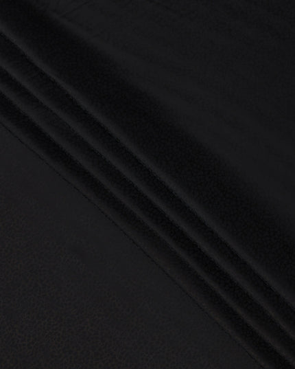 Classic black tone-on-tone self-pattern viscose crepe jacquard fabric, 110 Cms, India-D23815