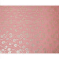 قماش شيفون حريري بنقشة زهور معدنية بلون الخوخ الوردي مع تفاصيل لوريكس ذهبية، 110 سم، كوريا الجنوبية - D23819
