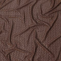 Chocolate brown chevron mirror embroidered synthetic blended viscose fabric, 110 Cms, India-D23822